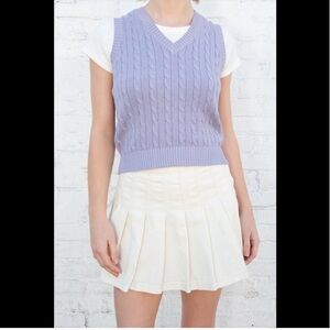 Brandy Melville John Galt Marlena Cable Knit Sweater Vest in Light Purple.